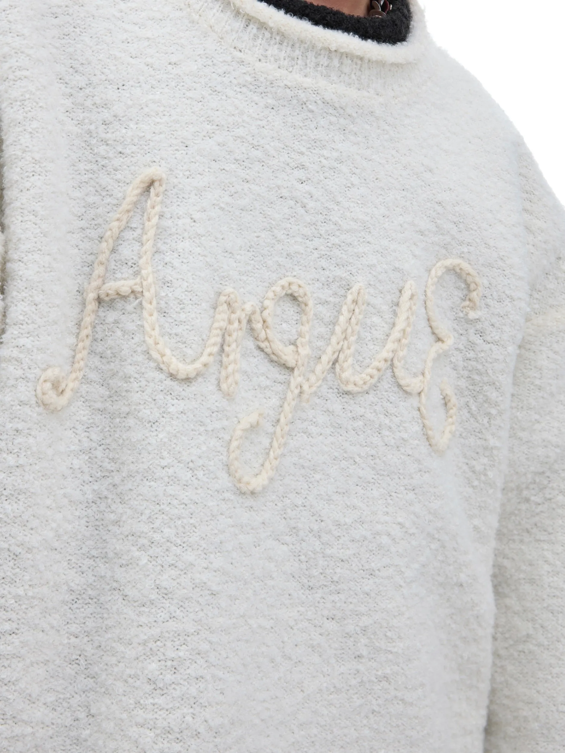 【24s Oct.】Plush 3D Embroidered Curled Hem Sweater