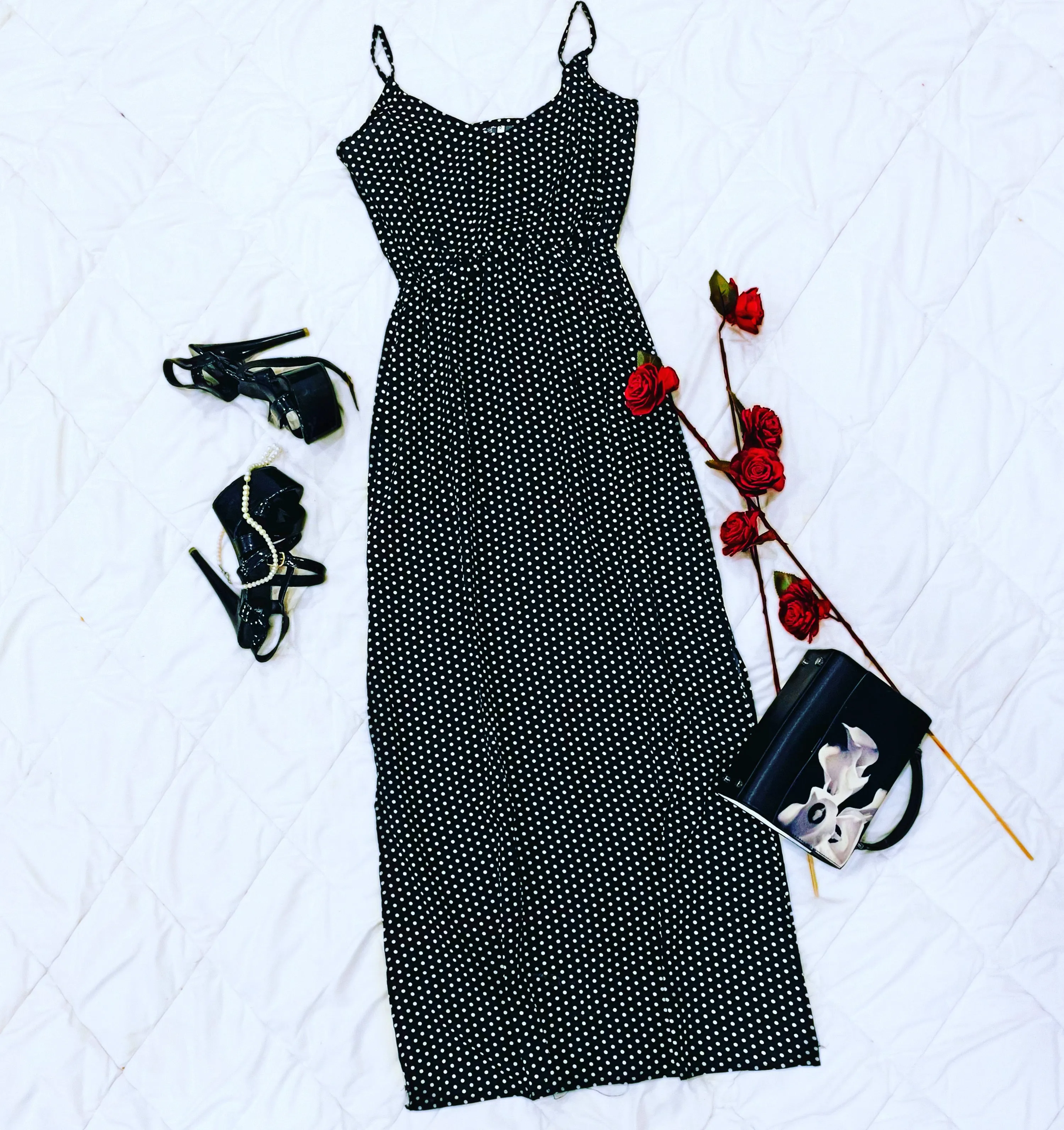 A Pretty Black & White Polka Dot Dress.