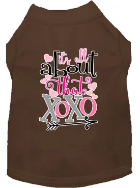 All About That Xoxo Screen Print Dog Shirt Brown Sm