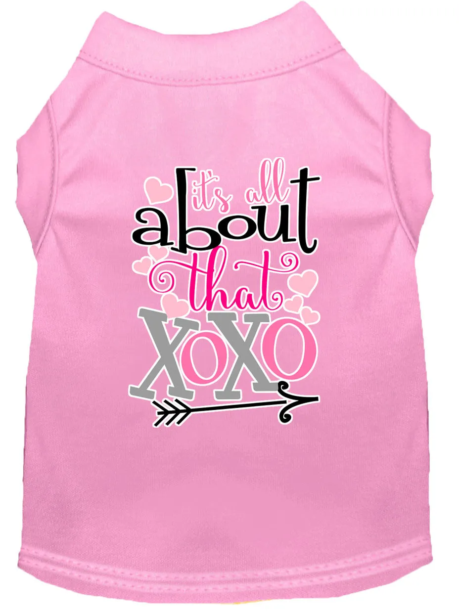 All About That Xoxo Screen Print Dog Shirt Light Pink Xs