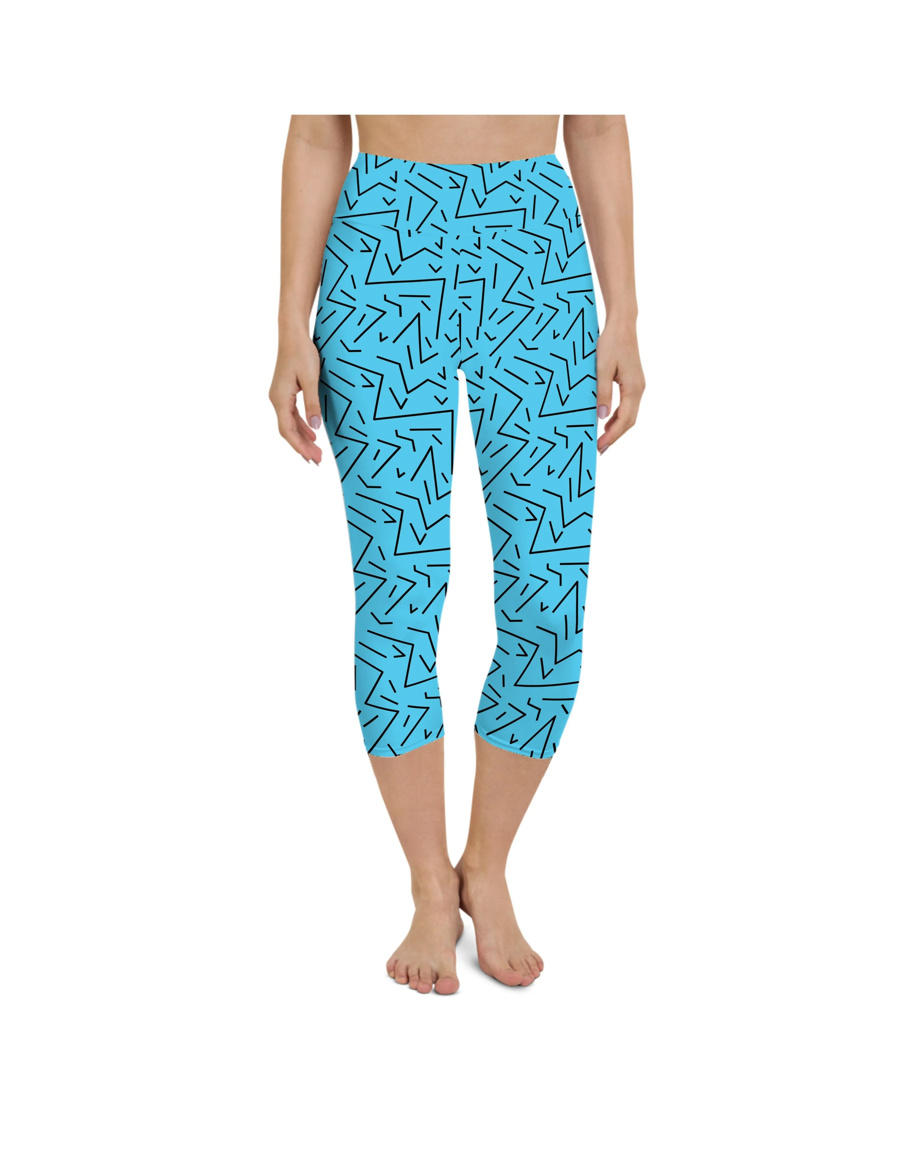 Aqua Black Line Yoga Capris