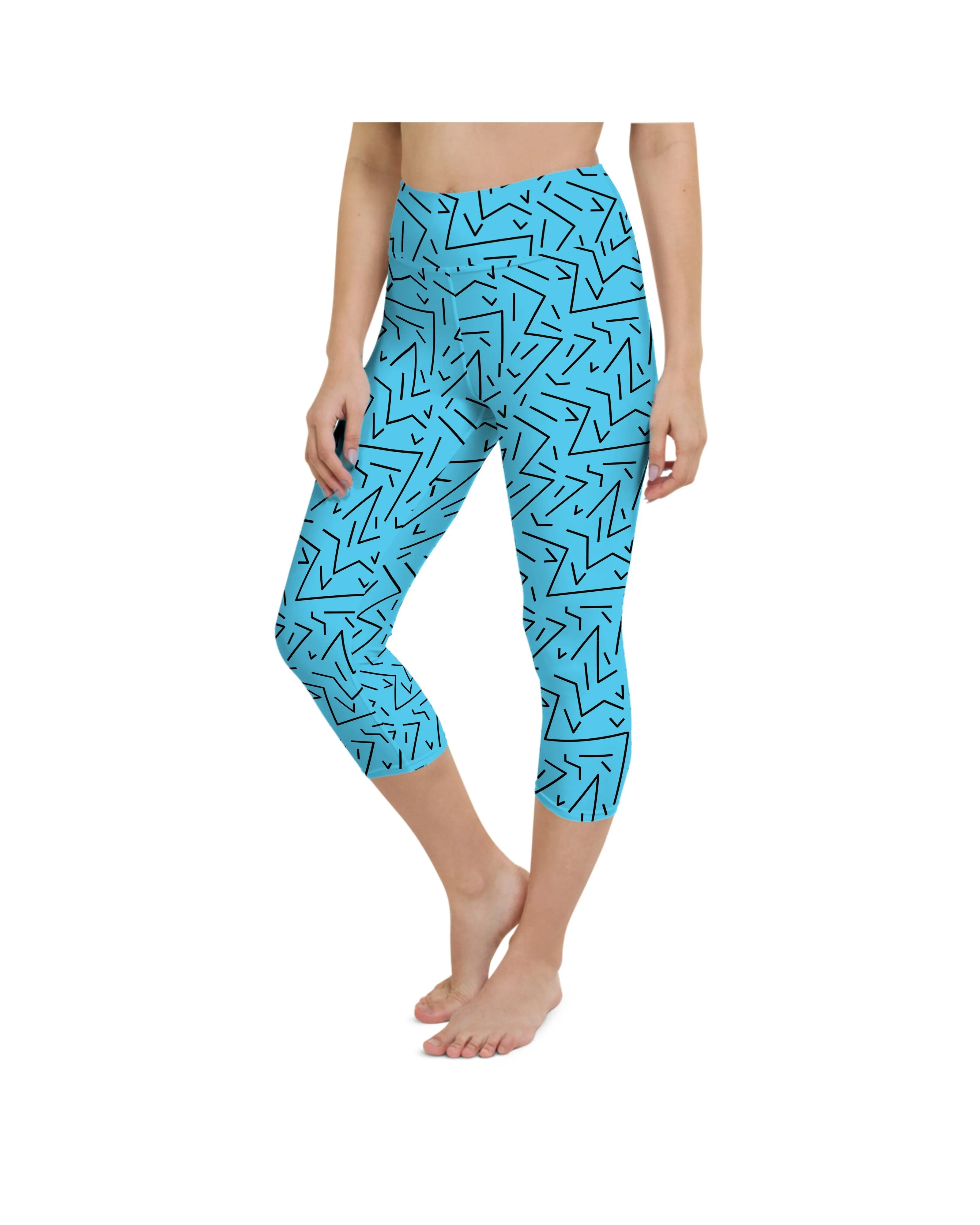 Aqua Black Line Yoga Capris