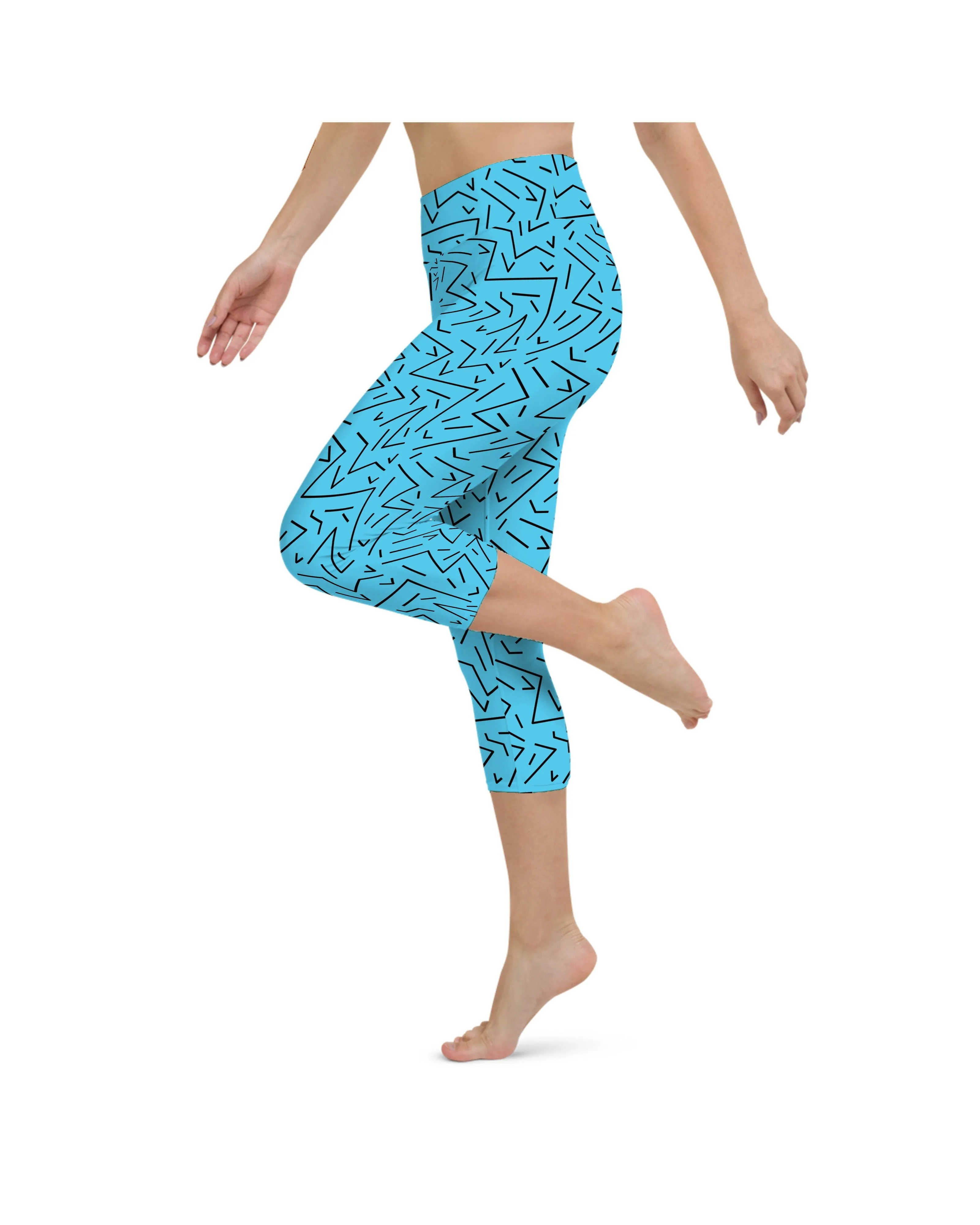 Aqua Black Line Yoga Capris