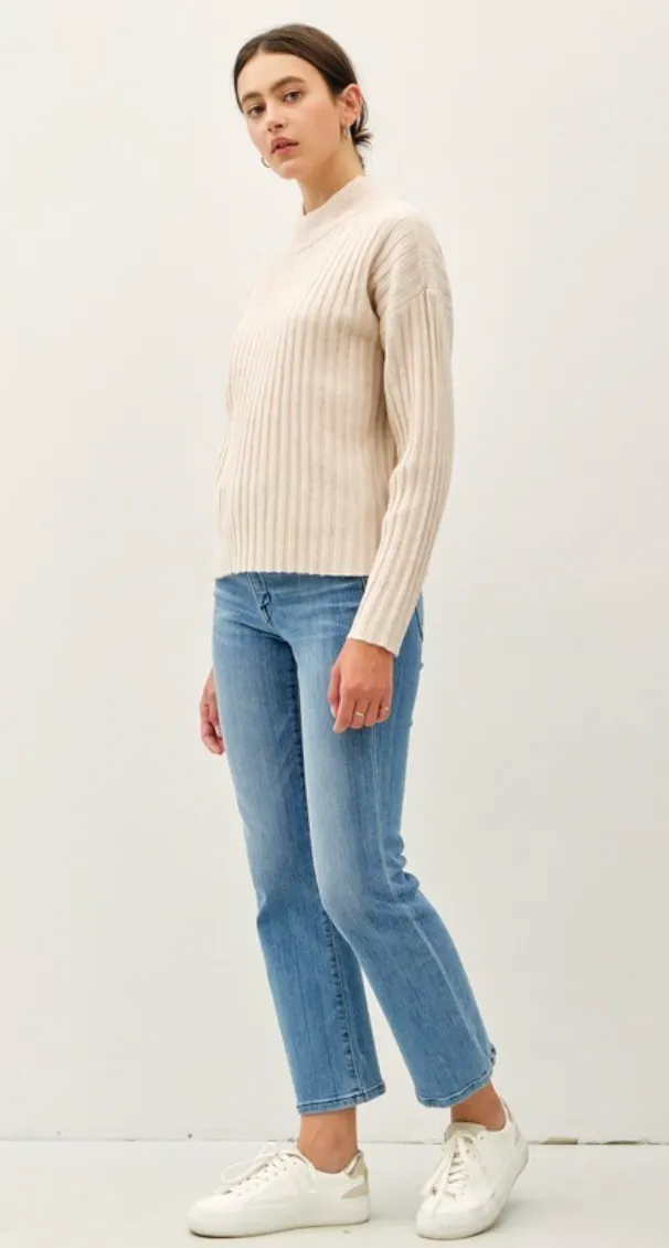 Be Cool Ultra Soft Chunky Ribbed Mock Neck Sweater