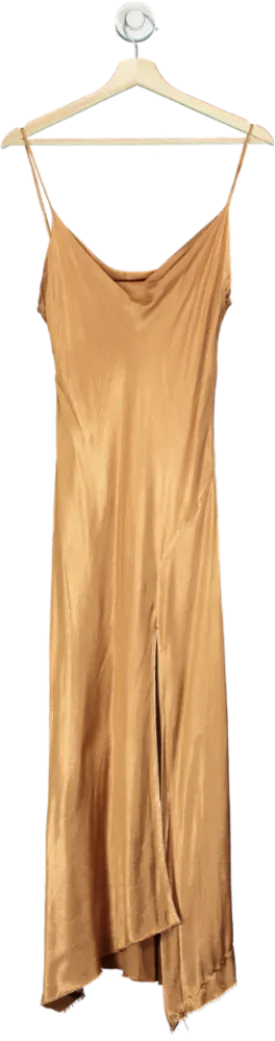 Bec   Bridge Gold Satin Slip Dress UK 6