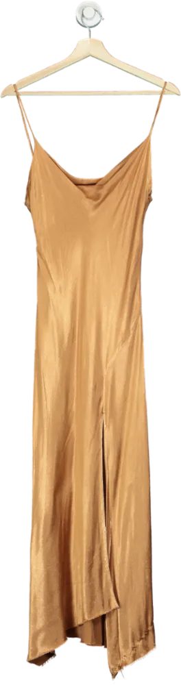 Bec   Bridge Gold Satin Slip Dress UK 6