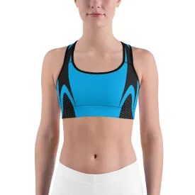 Blue Honeycomb Carbon Sports Bra