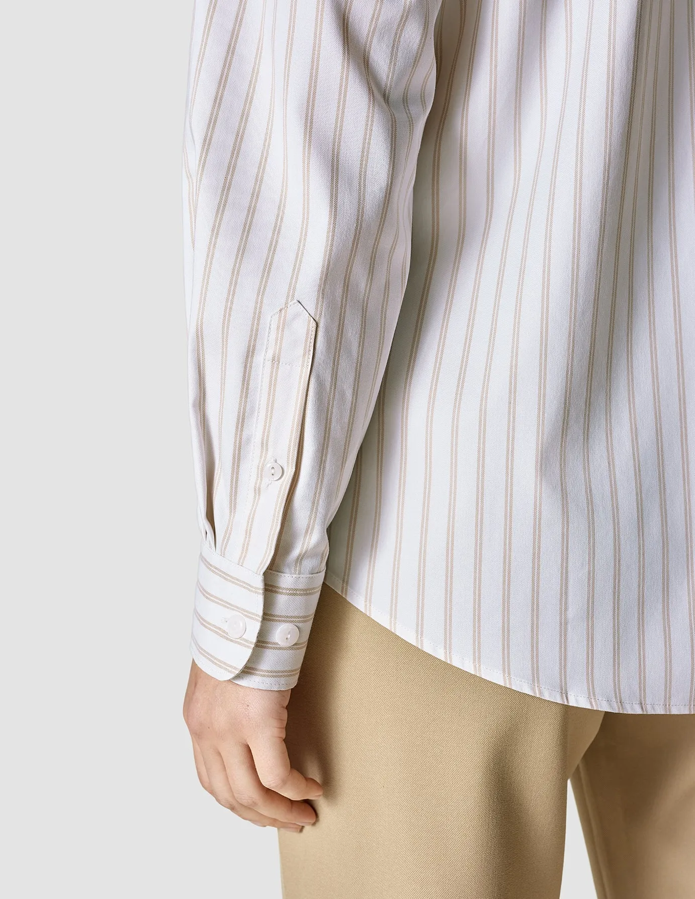 Business Shirt Regular Caramel Stripes