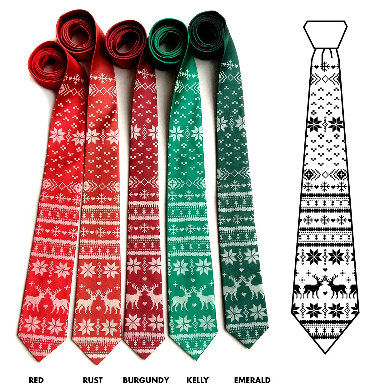 Christmas Sweater Necktie. Ugly Holiday Sweater tie.