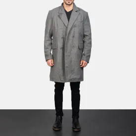 Claud Grey Wool Double Breasted Coat