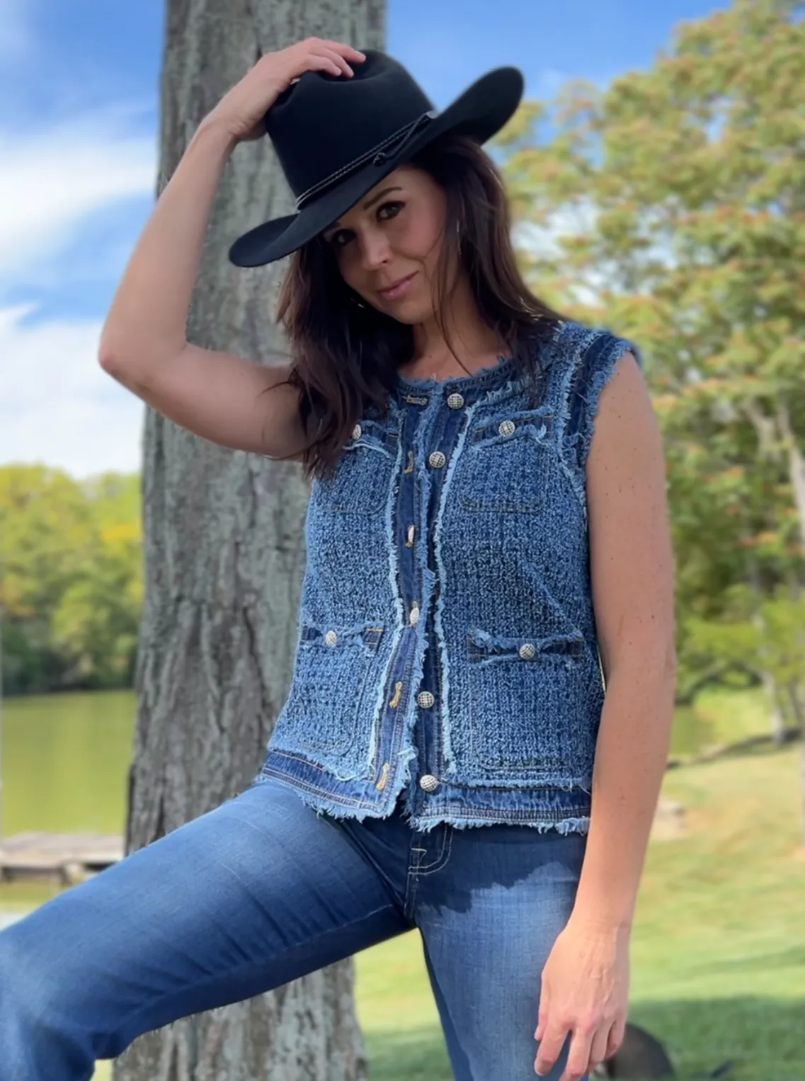 Denim Look Waistcoat