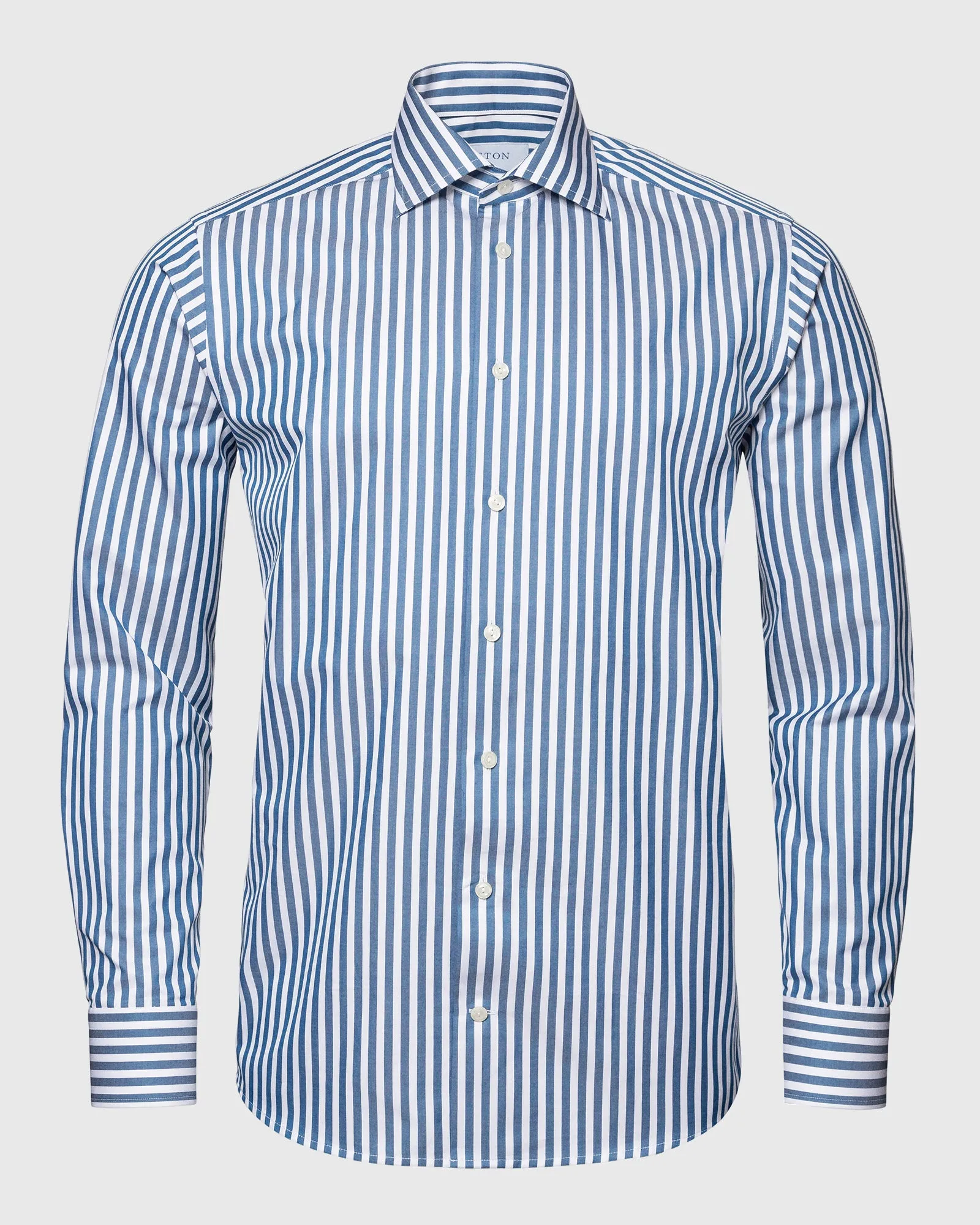 ETON 10000387427 D-BLUE STRIPE TWILL SLIM SC SHIRT