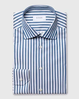 ETON 10000387427 D-BLUE STRIPE TWILL SLIM SC SHIRT