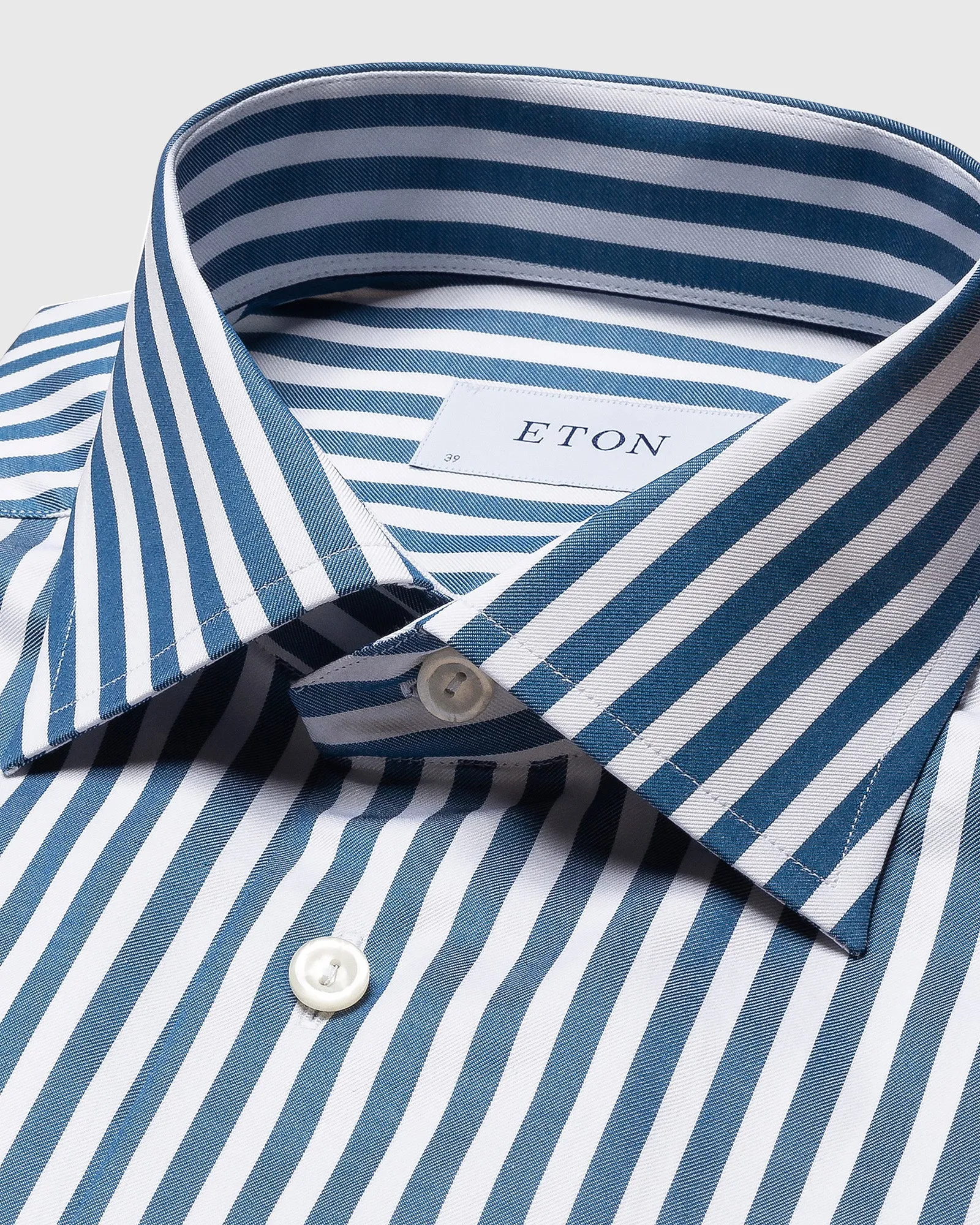 ETON 10000387427 D-BLUE STRIPE TWILL SLIM SC SHIRT