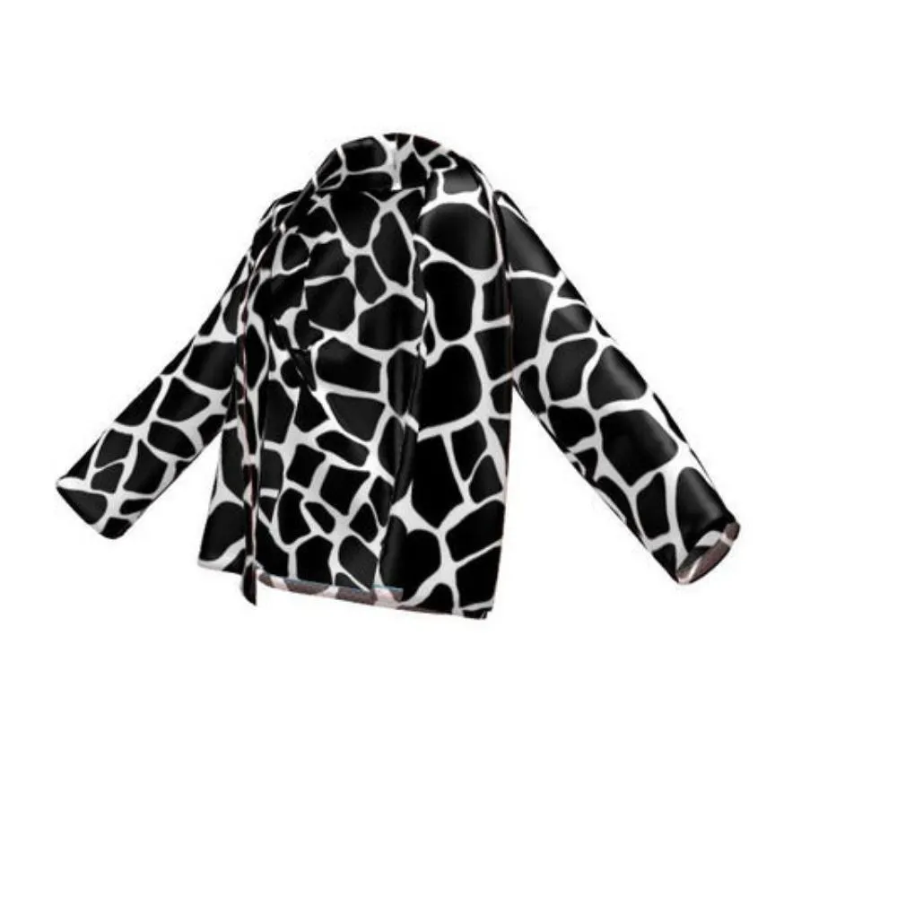 Giraffe Print Wrap Blazer