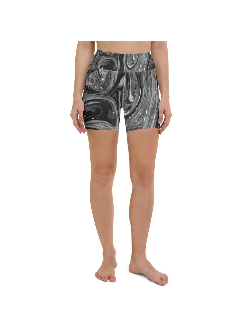 Grey Swirl Yoga Shorts