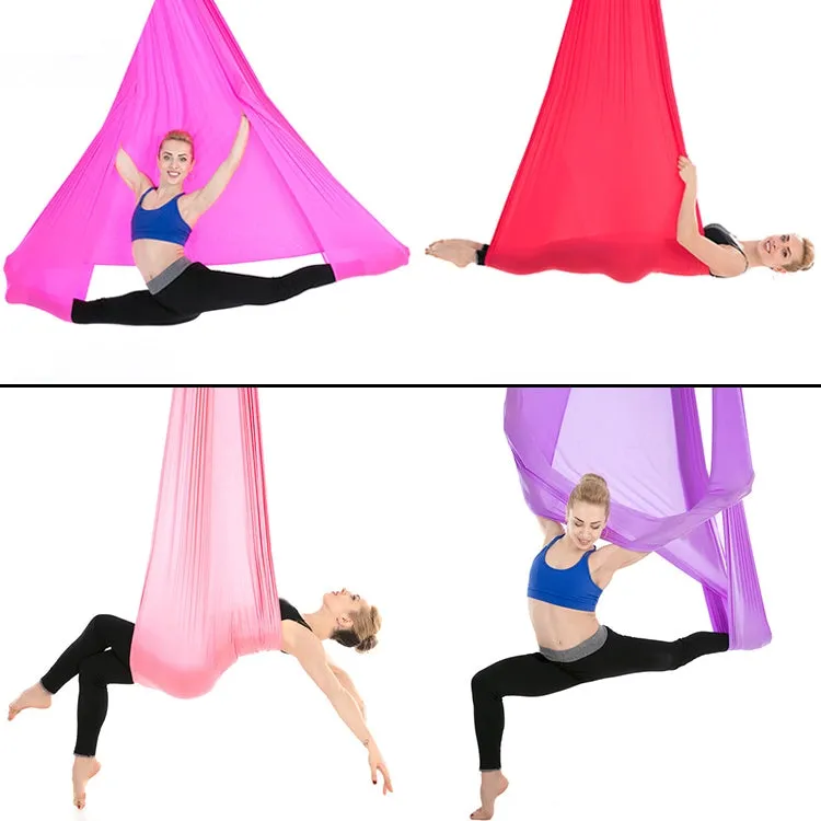 Indoor Anti-gravity Yoga Knot-free Aerial Yoga Hammock with Buckle / Extension Strap, Size: 400x280cm(Dark Purple)