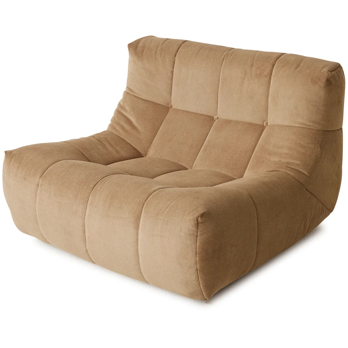 Lazy Brown Corduroy Rib Lounge Chair