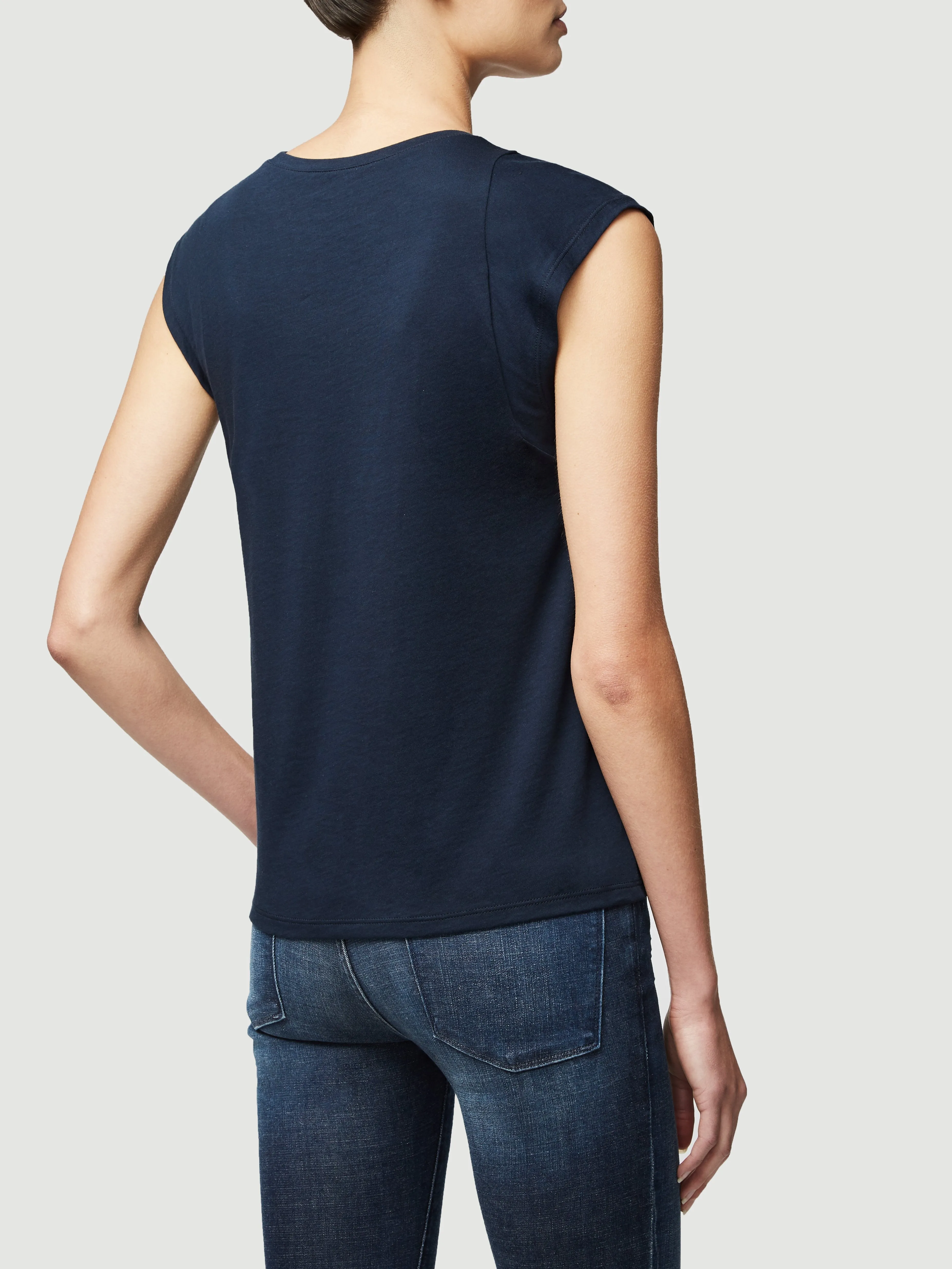 Le Mid Rise Muscle Tee -- Navy