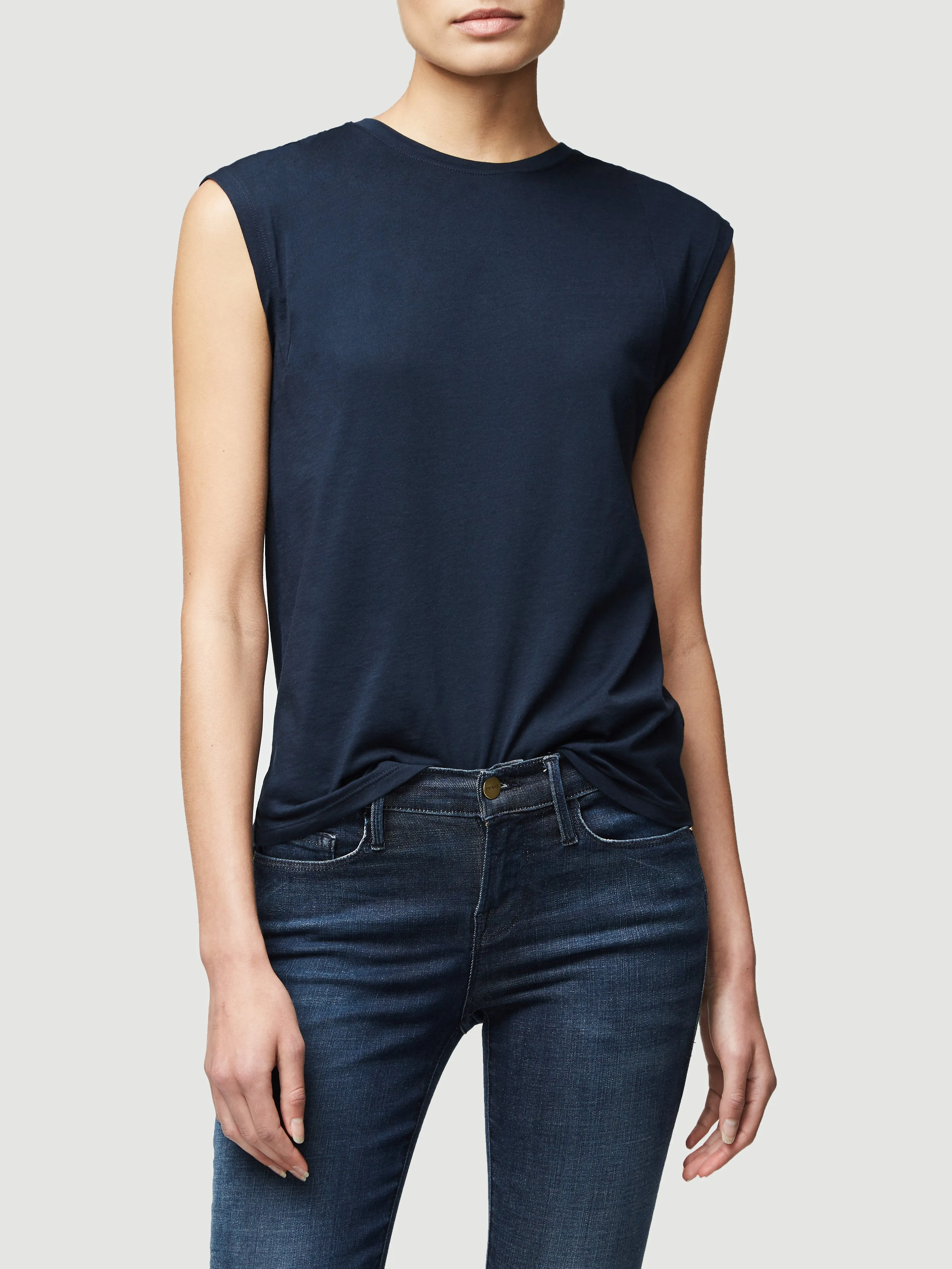 Le Mid Rise Muscle Tee -- Navy