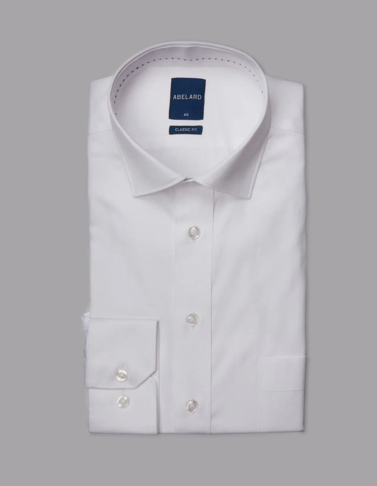 Long Sleeve Business Shirt - Dobby - White