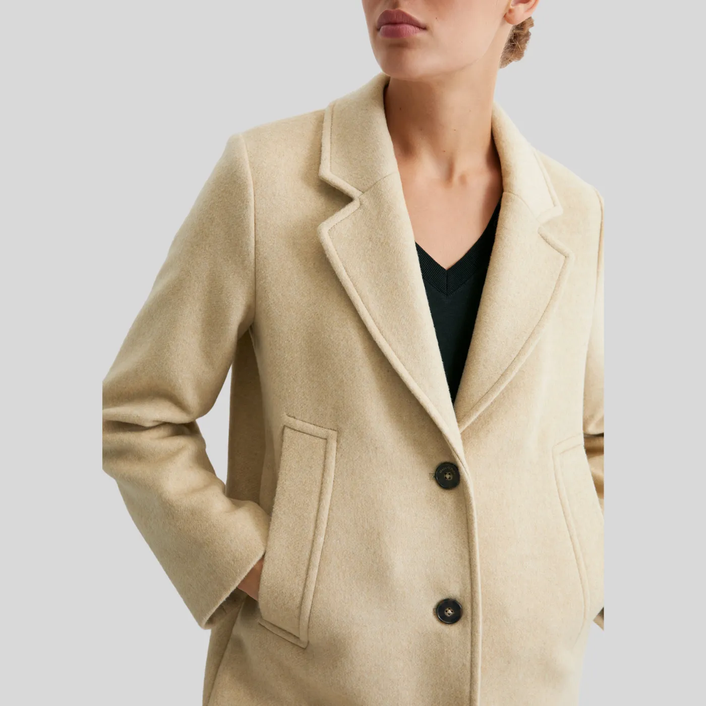 Marc O’Polo Wool Coat  | Grey / Camel