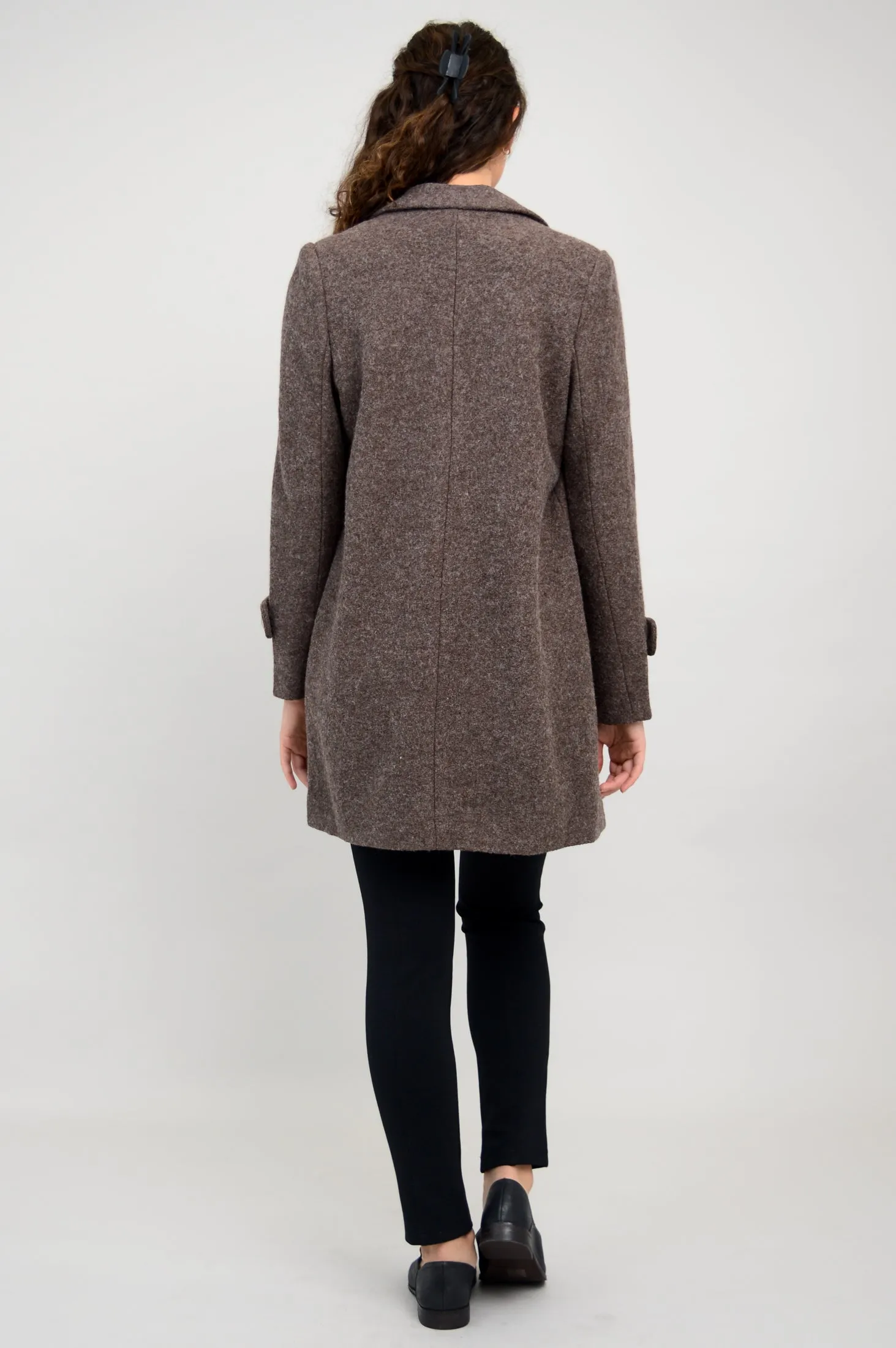 Milan Coat, Mocha, Boiled Wool