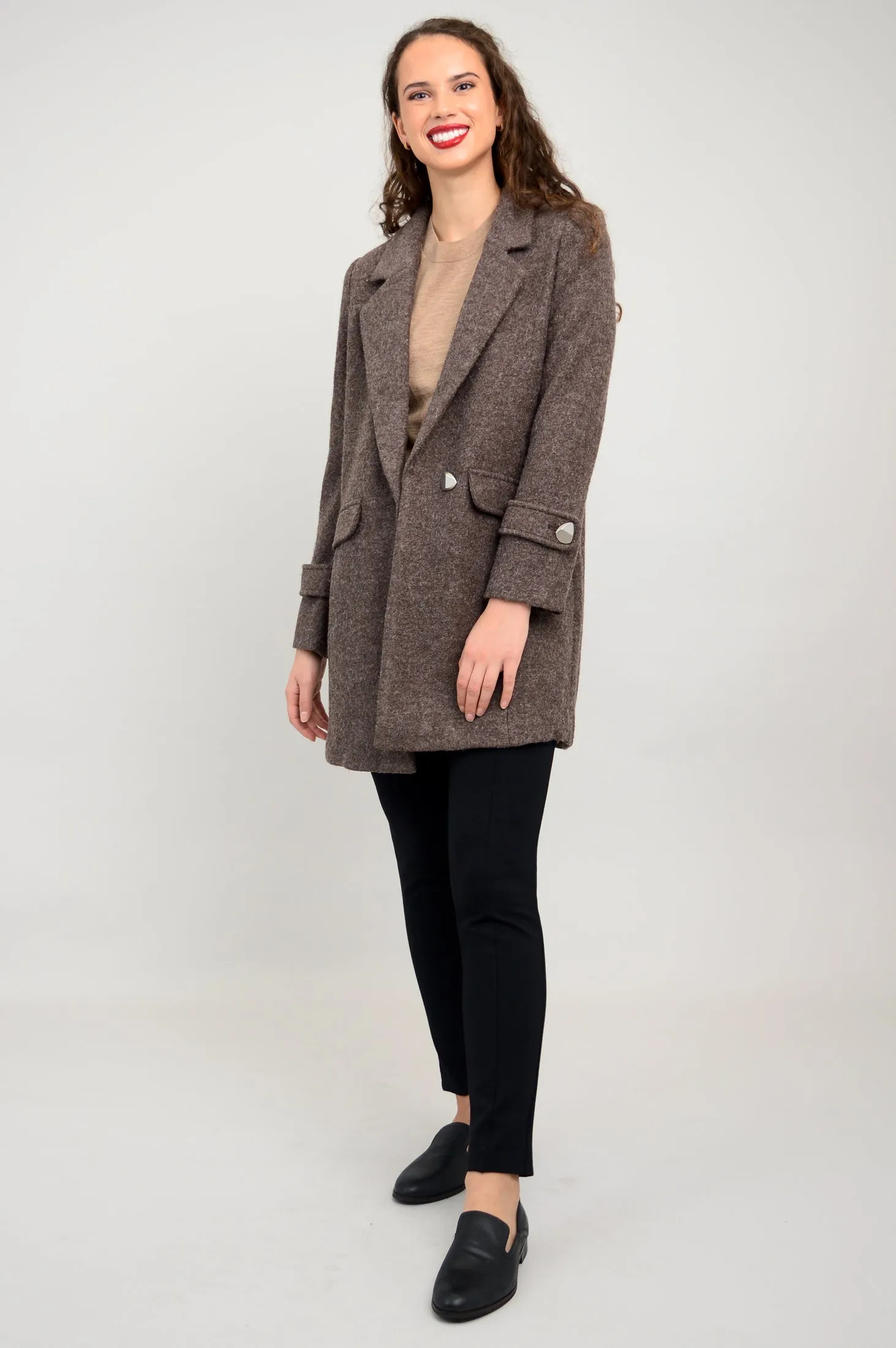 Milan Coat, Mocha, Boiled Wool