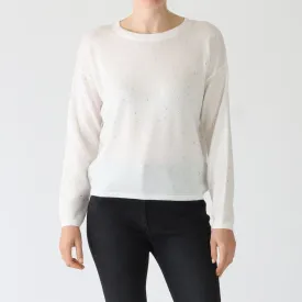 Milk Rhinestone Sweater