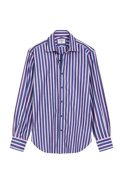 M.J. Bale - Benedict Business Shirt - Stripe - Pink/Navy/Sky