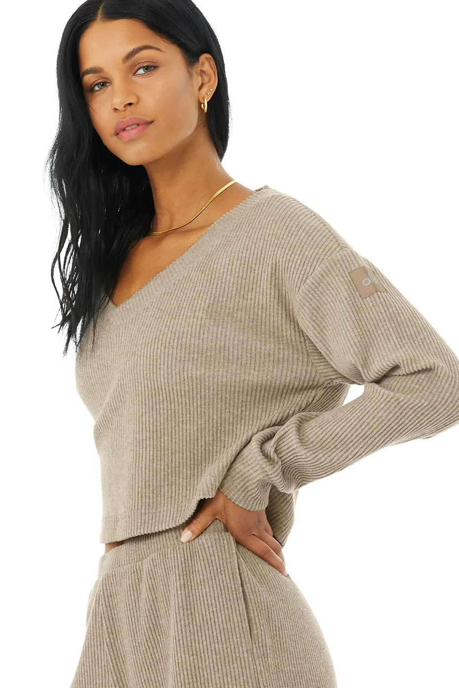 Muse V-Neck Pullover - Gravel Heather