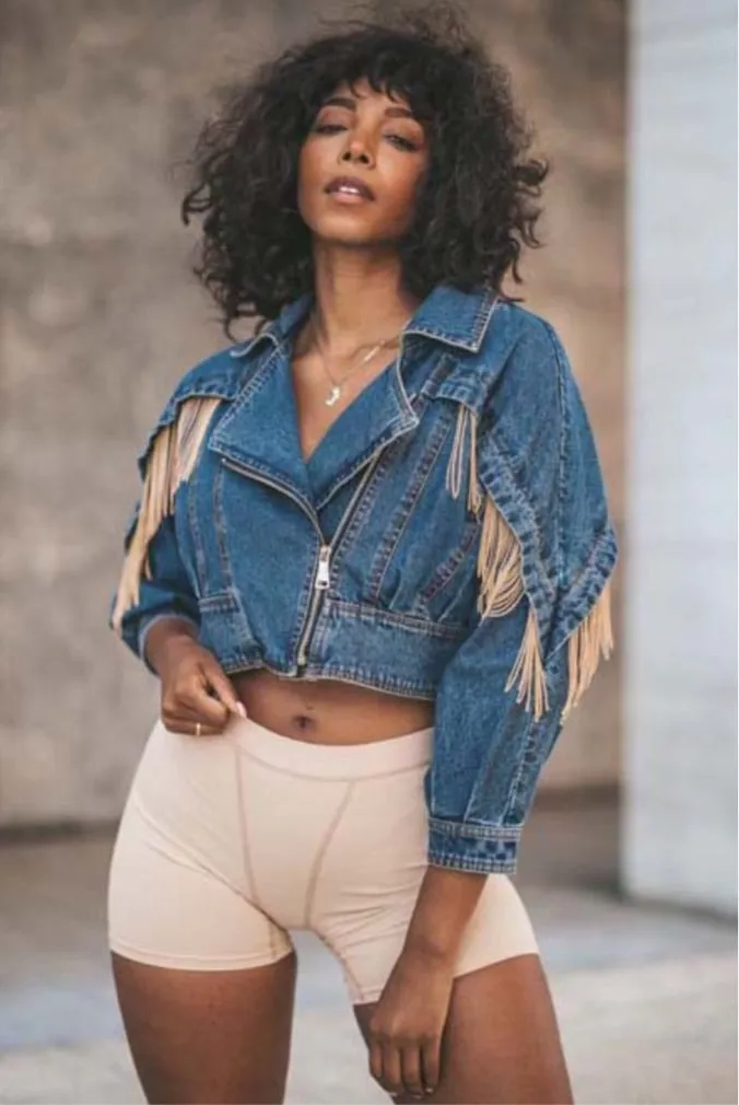 Nat Love Western Fringe Denim Jacket