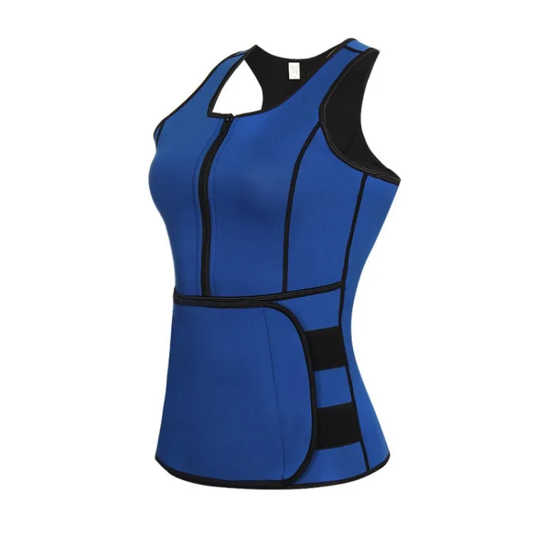 Neoprene Corset Yoga Vest Sweat Suit Postpartum Belly Belt, Size:S(Blue)