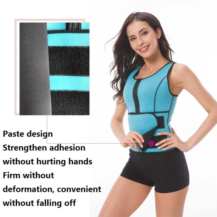 Neoprene Corset Yoga Vest Sweat Suit Postpartum Belly Belt, Size:XL(Sky Blue)