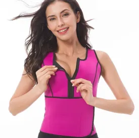 Neoprene Corset Yoga Vest Sweat Suit Postpartum Belly Belt, Size:XXXL(Rose Red)