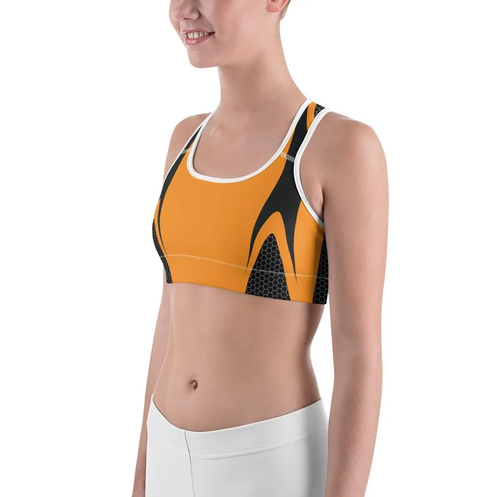 Orange Honeycomb Carbon Sports Bra