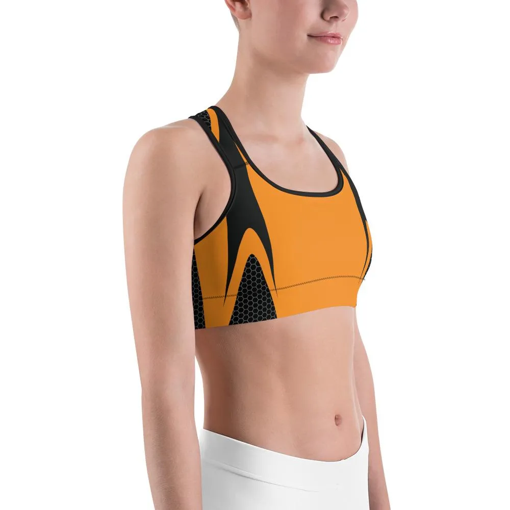 Orange Honeycomb Carbon Sports Bra