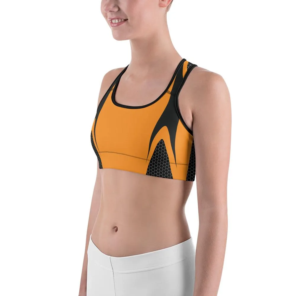 Orange Honeycomb Carbon Sports Bra