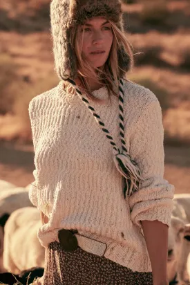 Peaceful Feeling Popcorn Knit Sweater