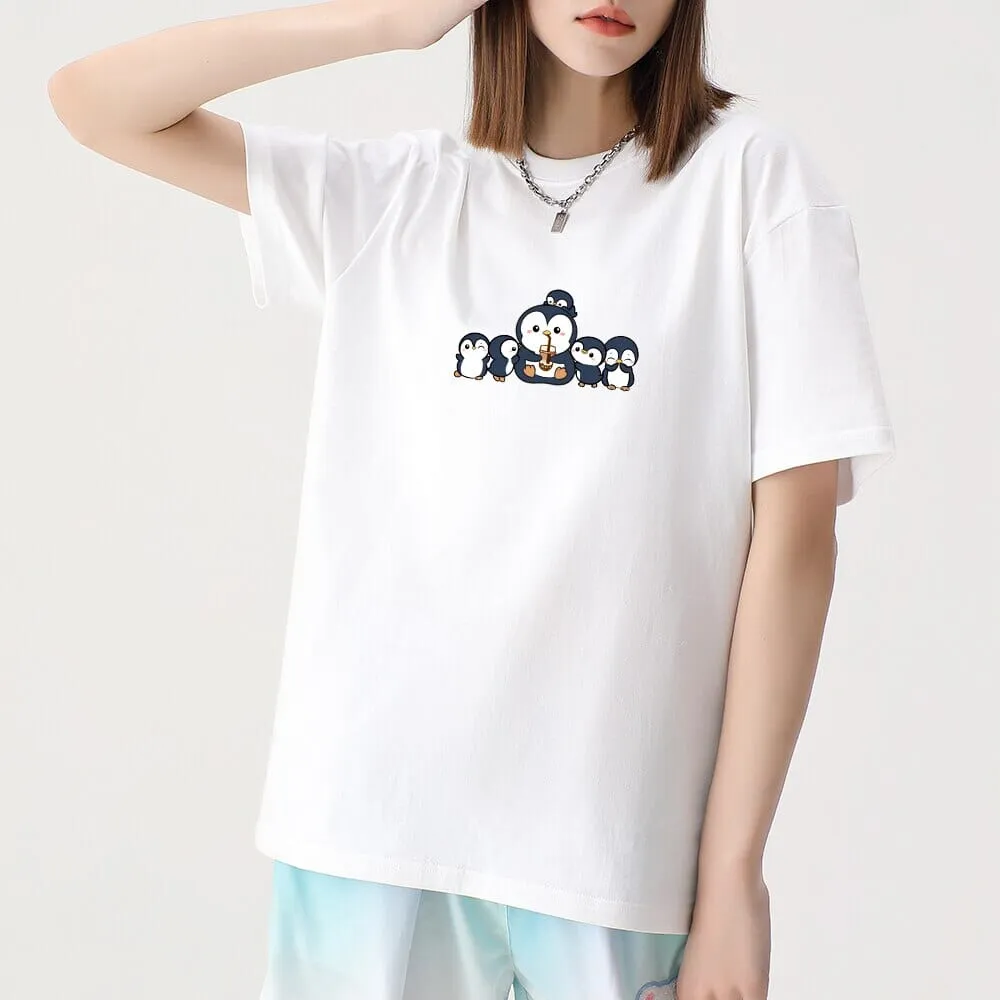 Penguin and Friends Loose Cotton T-Shirts