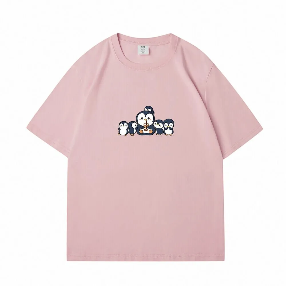 Penguin and Friends Loose Cotton T-Shirts