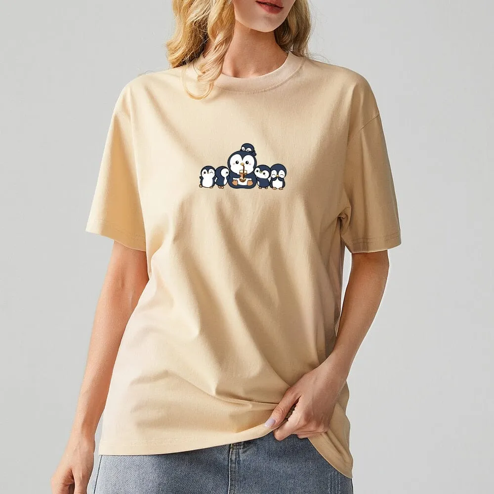 Penguin and Friends Loose Cotton T-Shirts