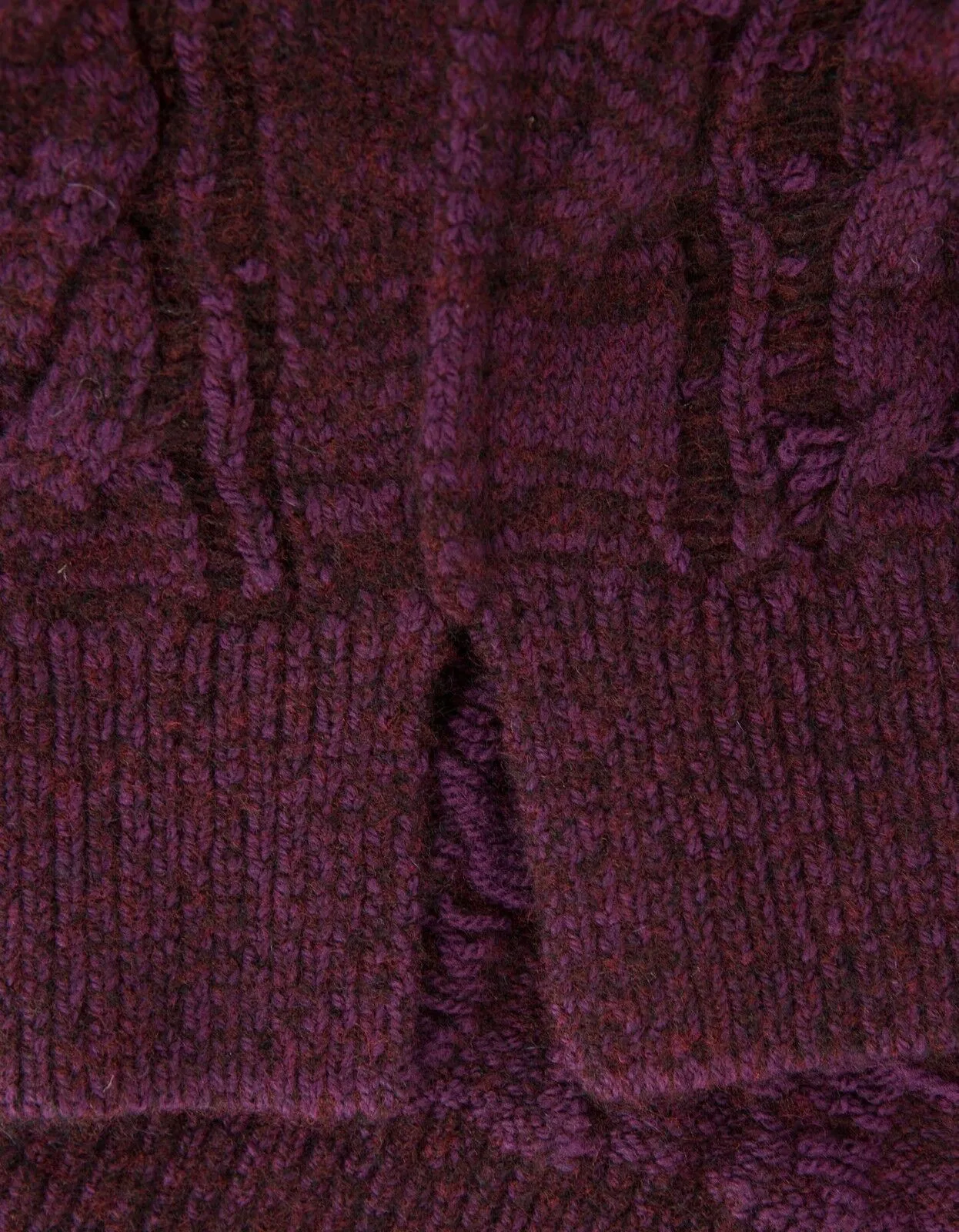 Purple Cable Knit Wool Blend Sweater