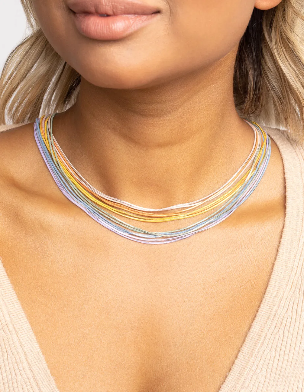 Rainbow Chain Layered Necklace