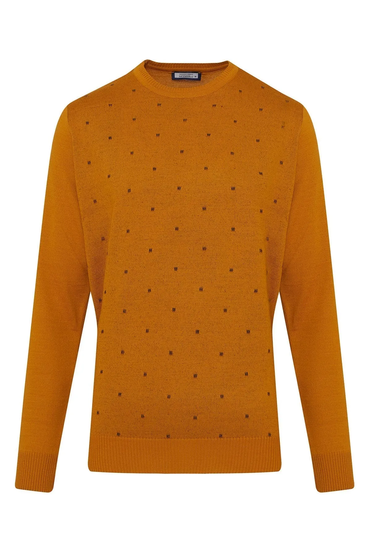 Regular Fit Saffron - Beige Wool Blend Crewneck Sweater