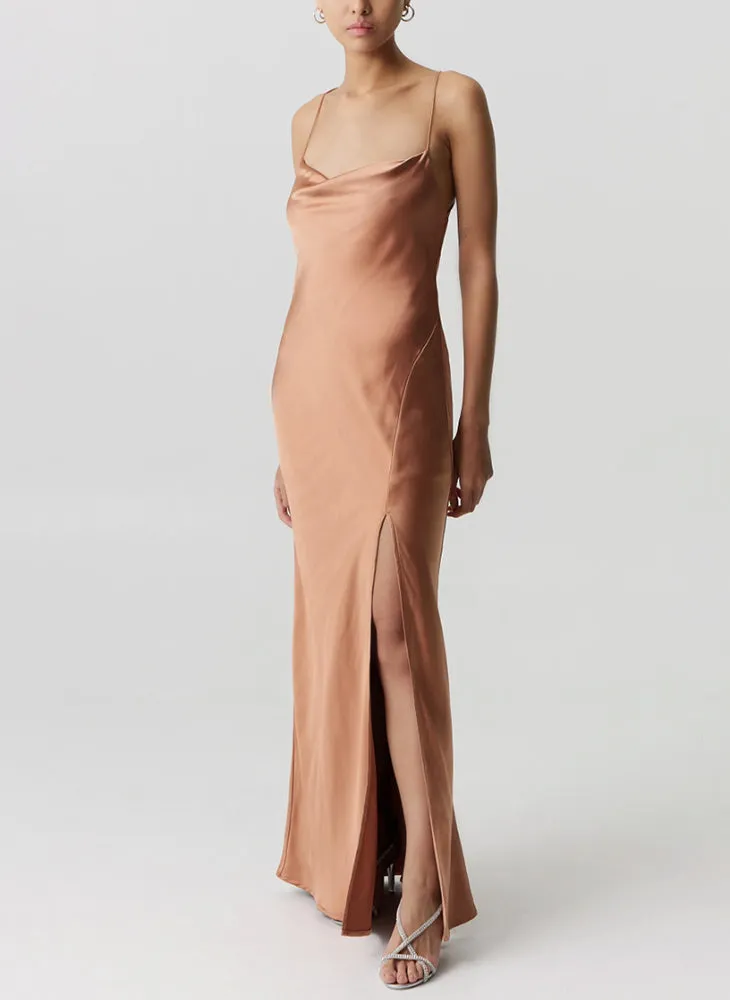 Satin Split Slip Maxi Dress