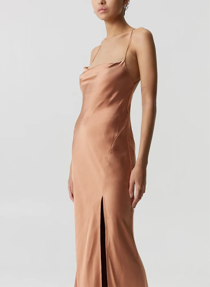 Satin Split Slip Maxi Dress