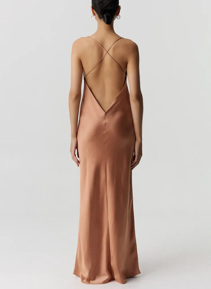 Satin Split Slip Maxi Dress