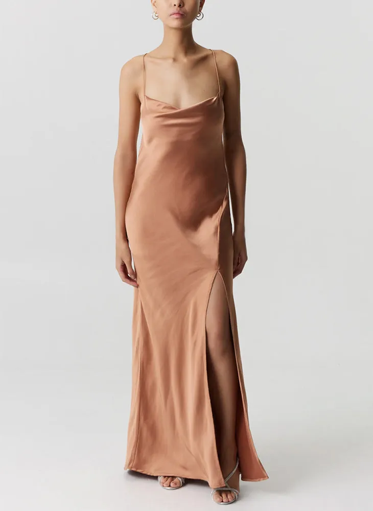 Satin Split Slip Maxi Dress