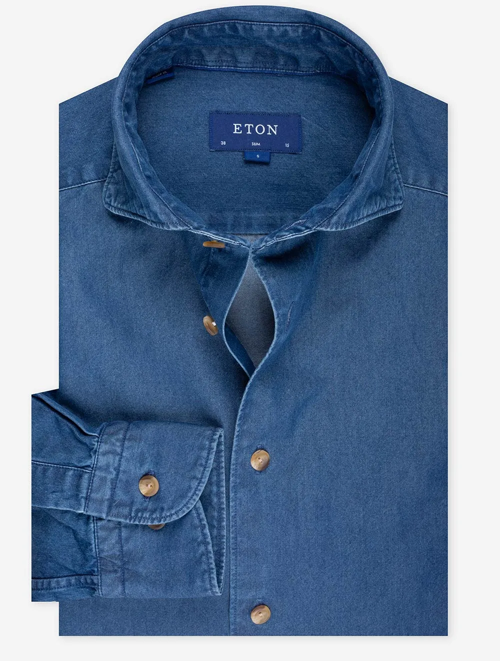 Slim Denim Casual Shirt Blue